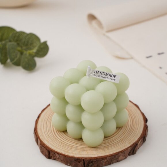 ✨ Aesthetic Bubble Cube Candle 🕯️ Soy Wax Scented Home Decor Gift - Picture 3 of 14